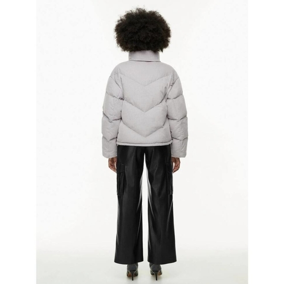 NWT WILFRED Cloud Puff Coat Gull Grey Cush Cord Corduroy Jacket M Aritzia - Picture 4 of 14